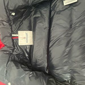 Kids moncler coat size 3 red & navy blue
